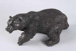A BRONZE BEAR. 14ins high.