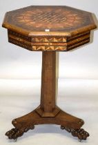 A SUPERB OCTAGONAL INLAID WORK TABLE, Attributed to RALPH TURNBULL, CIRCA. 1820, inlaid with