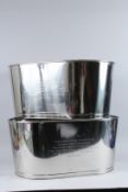 A LARGE PAIR OF WINE COOLERS. 25ins long x 17ins high.