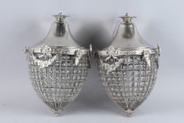 A PAIR OF ACORN CHANDELIERS. 19ins high.