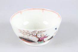 A NEW HALL CIRCULAR BOWL with Chinese figures. Pattern No. 421. 6ins diameter.