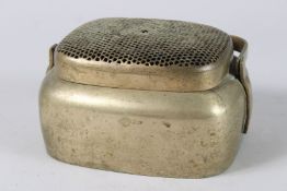 A JAPANESE BRONZE BASKET with carrying handle.