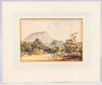 CIRCLE OF CONRAD MARTENS Landscape with prominent mountain, watercolour, inscribed 'Traprere fm