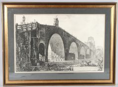 AFTER FRANCESCO PIRANESI (1758-1810) Veduta del Ponte Molle Sul Tevere Due Miglia Lontan Da Roma,