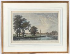 AFTER PAUL SANDBY the Royal gardens at Kew, coloured engraving, 31cm x 47cm,