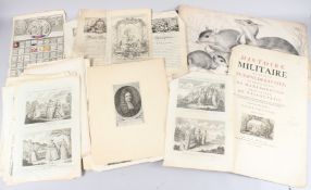 ANTIQUE PRINTS Collection of various subjects, media and sizes, unframed