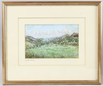 L. RUSSELL CONWAY (b.1882) Landscape with rocky outcrops and distant hills, watercolour, signed