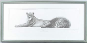 GARY HODGES (b.1954) Togetherness' limited edition print, 933/995, 'From a drawing of a lion and
