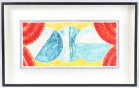 MARK LANCASTER (1938-2021) abstract composition with circles oil on canvas, signed with initials,