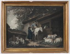 JOHN RAPHAEL SMITH (1752-1812) AFTER GEORGE MORLAND, 'The Horse Feeder', coloured mezzotint,