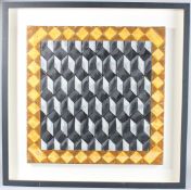 MARK LANCASTER (1938-2021) 'Pantaloon' oil on canvas, Mayor Rowan Gallery label 50.5cm x 50.5cm