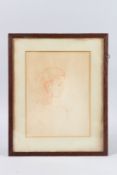 ENGLISH SCHOOL (EARLY 20TH CENTURY) Bust portrait of a young girl in profile, red crayon, 21cm x
