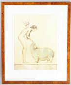 MICHAEL PARKES (AMERICAN b.1944) 'An Angels Touch' colour lithographic print signed, 323/350 60cm