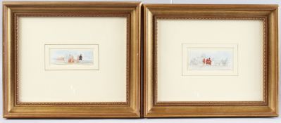 ARTHUR GLENNIE RWS (1803-1890) pair of studies of people waiting for a coach, pencil and