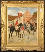 RICHARD CATON WOODVILLE (1856-1927) 'Leaving the Billet' and 'The Advanced Guard' pair of oils on