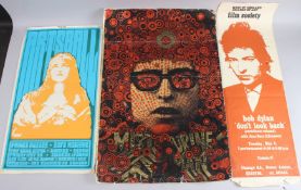 1960's POSTER FOR PRINCE BUSTER AND SOFT MACHINE and other acts, together with two Bob Dylan
