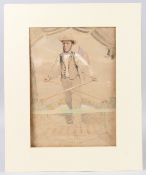 AMERICAN SCHOOL (19TH CENTURY) A Boatman, pencil and watercolour, heightened with white, signed