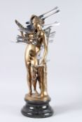 FERNANDEZ ARMAN (1928-2005) Classical nude pierced with cutlery knives, sculpture on marble socle