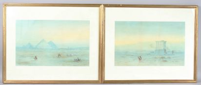 ATTRIBUTED TO FREDERICK GOODALL (1822-1904), pair of watercolour scenes of Egyptian subjects,