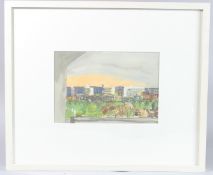 DANNY MARKEY (b.1965) Townscape view from a window, watercolour, 17cm x 24cm