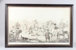 AFTER HENRY WILLIAM BUNBURY (1750-1811) 'Richmond Hill' engraving, 46cm x 76cm