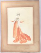 ANTHONY HOLLAND Costume study for Romeo and Juliet (worn by Angela WYNDHAM LEWIS) pencil and