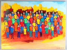 CELEST (CONTEMPORARY) 'Refugee Series /8', oil on canvas, signed and dated 2023, signed