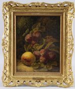 OLIVER CLARE (1853-1927) Still life of fruit, oil on canvas, signed, 24cm x 19cm