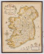 A GENERAL MAPP OF IRELAND 18th century coloured engraving, 50cm x 39.5cm