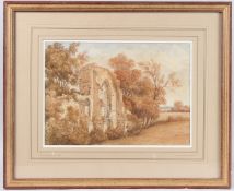 WILLIAM DELAMOTTE (1775-1863) Netley Abbey, Hampshire, watercolour, inscribed on the mount, 26cm x