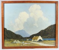 AFTER PAUL HENRY 'Blue Lake (Connemara)' collotype print, label verso, 44cm x 53cm