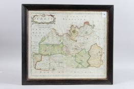 ROBERT MORDEN (1650-1703) Map of Surrey, coloured engraving, 38cm x 44cm