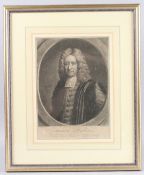JOHN FABER (1684-1756) AFTER T MURRAY 'Edmundus Halleius' Portrait of Edmond Halley, mezzotint publ.