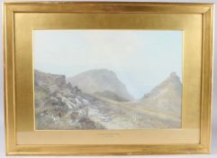 FREDERICK JOHN WIDGERY (1861-1942) 'The Valley of the Rocks, Lynton' watercolour, signed and