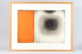 DOUGLAS PORTWAY (SOUTH AFRICAN 1922-1993) 'Orange-grey Abstract' charcoal and watercolour,, signed