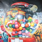 CONTEMPORARY SCHOOL Gum ball machine, oil on canvas, 150cm x 150cm