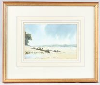 CAVENDISH MORTON (1911-2015) Figures on a beach, watercolour, signed and dated 1992, 17.5cm X 26.