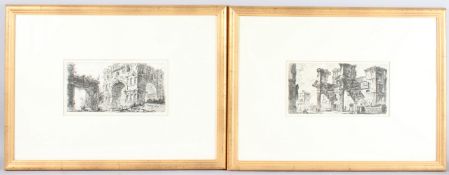 AFTER FRANCESCO PIRANESI (1758-1810) Parti del Foro di Nerva, engraving 14.5cm x 28cm and another