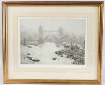 WILLIAM LIONEL WYLLIE (1851-1931) Tower Bridge on the River Thames' print no.61 from an edition of