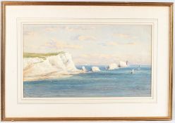 W ADAMS (19TH CENTURY) The Needles, off the Isle of Wight, watercolour, signed and dated 1895, 29.