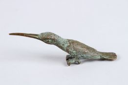 A JAPANESE OKIMONO BRONZE BIRD.