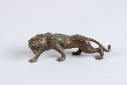 A JAPANESE OKIMONO BRONZE TIGER.