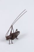 A JAPANESE OKIMONO BRONZE CRICKET.
