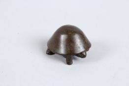 A JAPANESE OKIMONO BRONZE TURTLE.