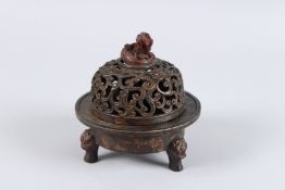 A CHINESE BRONZE CENSER BURNER.
