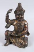 A CHINESE GILT BRONZE BUDDHA.