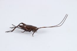 A JAPANESE OKIMONO BRONZE CRICKET.