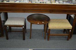 Two stools and an occasional table.