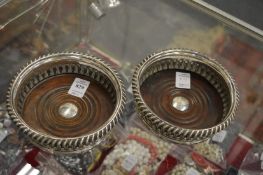 A good pair of George IV silver wine coasters, Sheffield circa 1820.