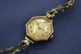 A ladies Art Deco silver wristwatch.